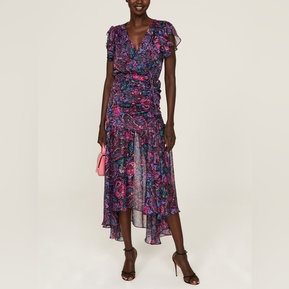 REVOLVE X MISA Los Angeles Colette Midi Dress in Flora Electric MEDIUM new w tag - Picture 10 of 10